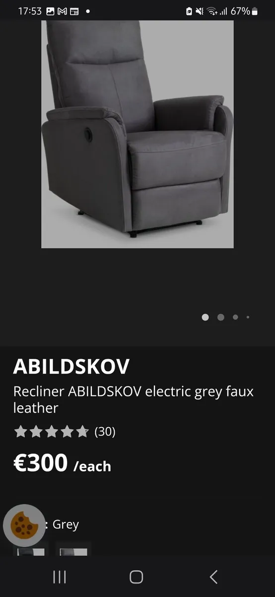 L Couch + recliner 1 seater Jysk - Image 2