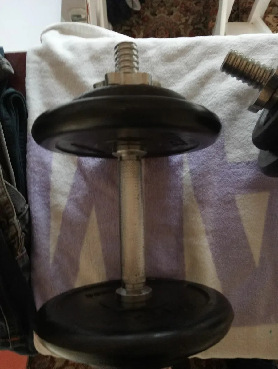 Dumbells and flat Weights Bench - Image 3