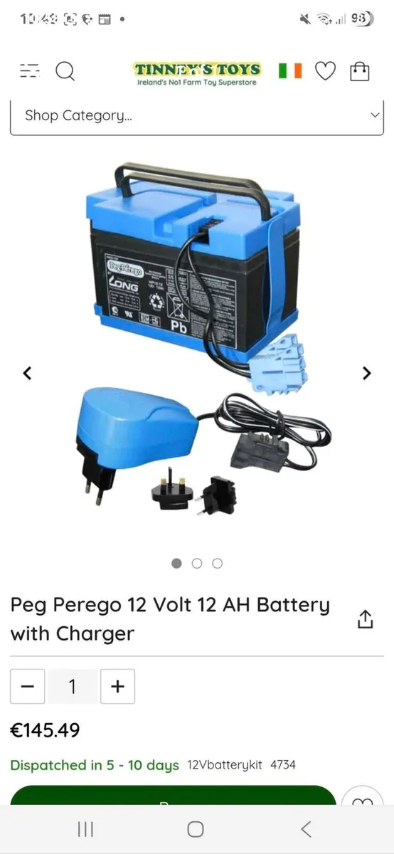 Kids peg perego battery and charger for kids