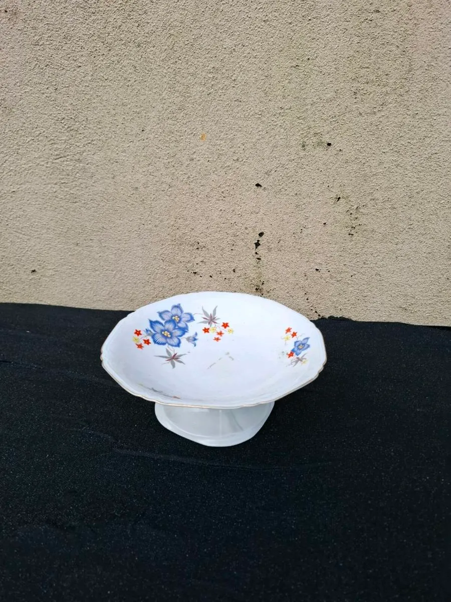 Floral china porcelain cake stand bowl - Image 1