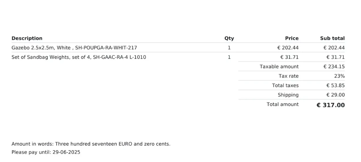 Heavy Duty Gazebo 2.5x2.5m  + Weights - Image 3