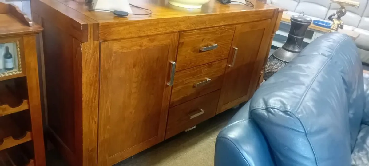 Large Modern Hardwood Sideboard - Image 1