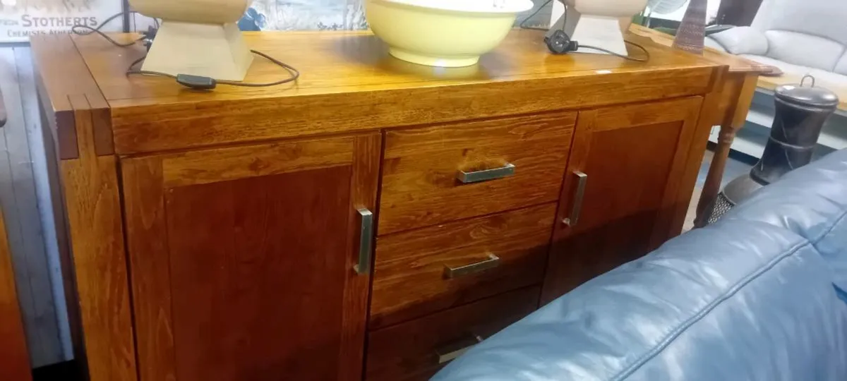 Large Modern Hardwood Sideboard - Image 2