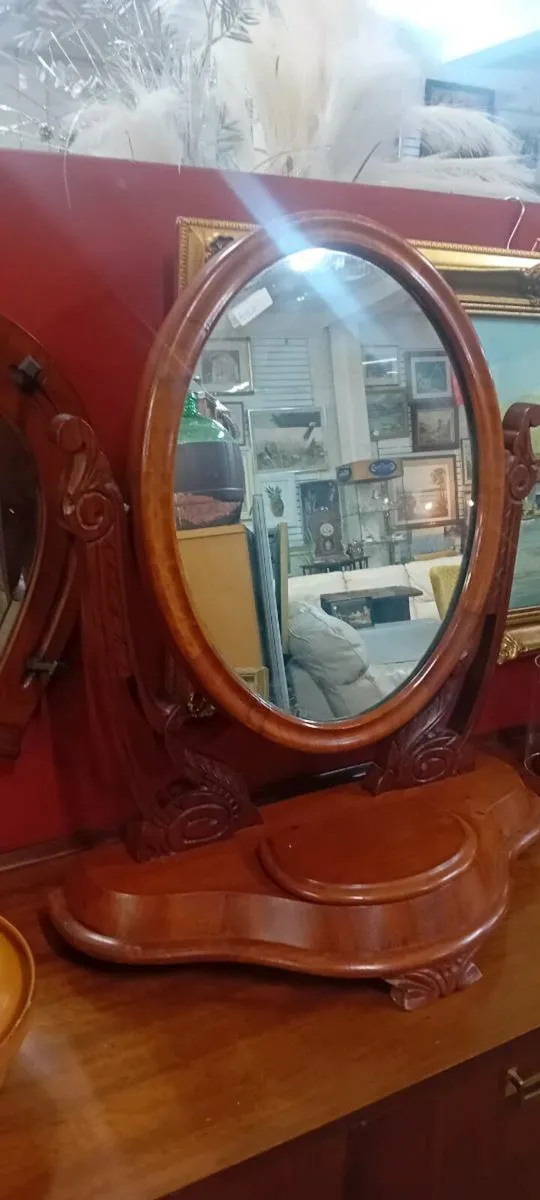 Edwardian Mahogany Framed Dressing Table Mirror - Image 1