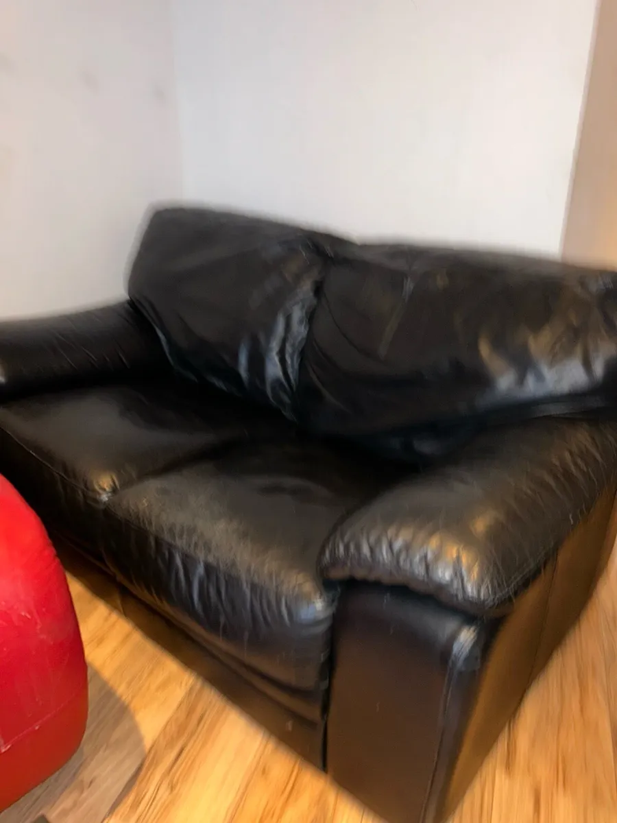 Two seater leather couch - free to take - Image 2