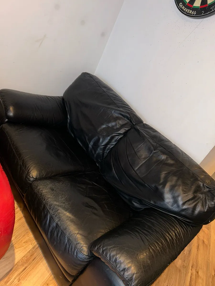 Two seater leather couch - free to take - Image 3