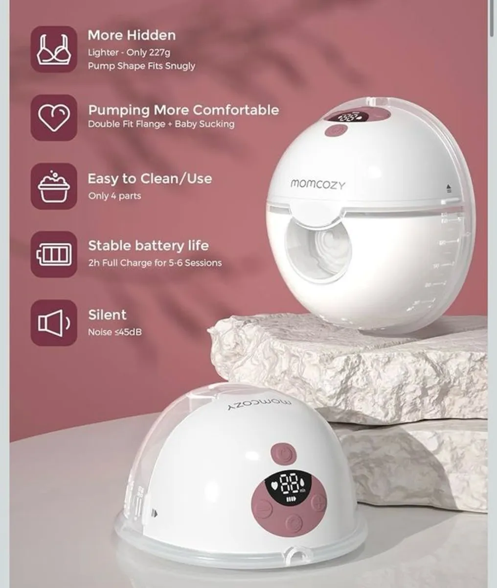 Momcozy M5 Single Wearable Breast Pump (Barely used) - Image 2