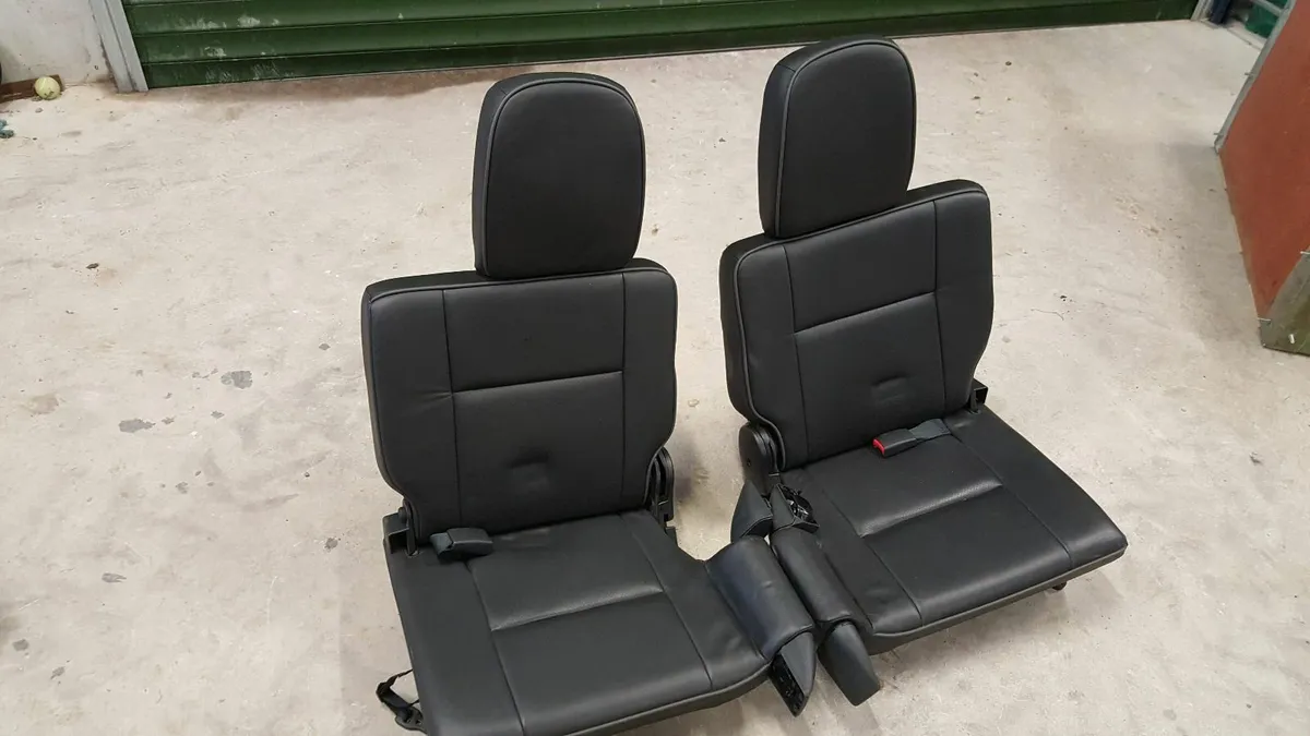 NEW…3rd Row Rear Fold up black leather Seats - Image 1