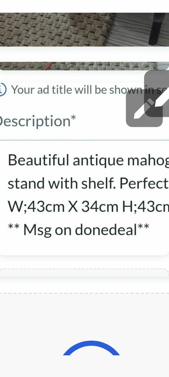 Beautiful antique mahogany side table with shelf - Image 4