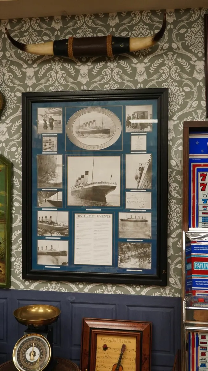 “RMS Titanic – Liverpool” Framed Memorabilia Wall - Image 1