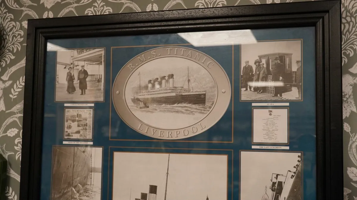“RMS Titanic – Liverpool” Framed Memorabilia Wall - Image 2
