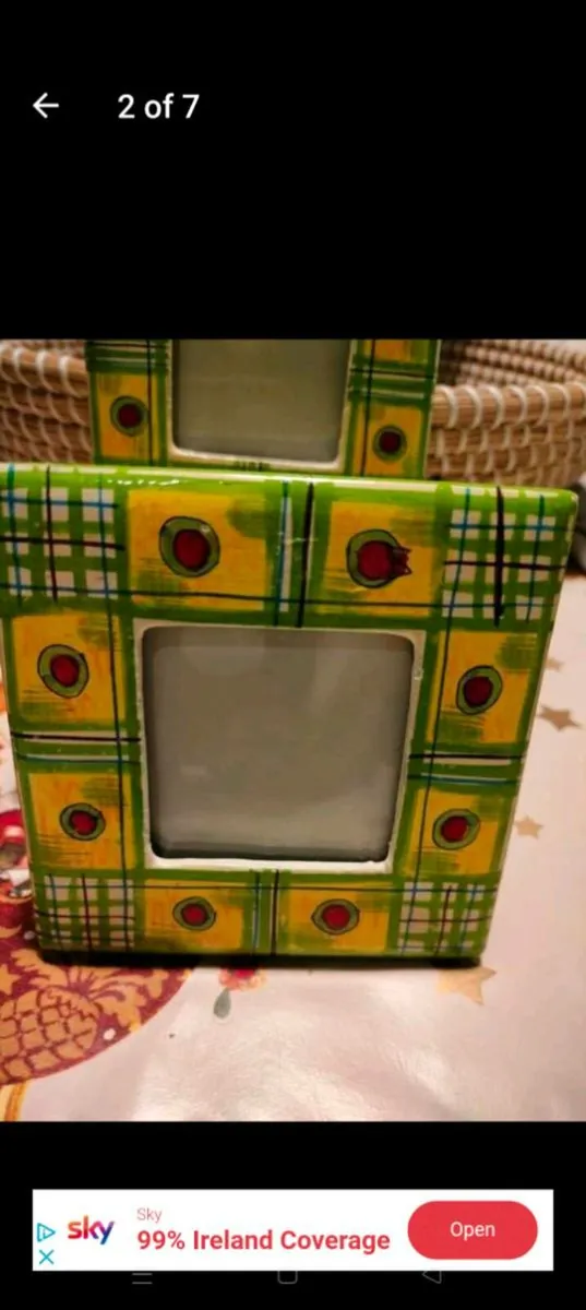 Vintage wooden frames set of 2. in paper Mache box - Image 2