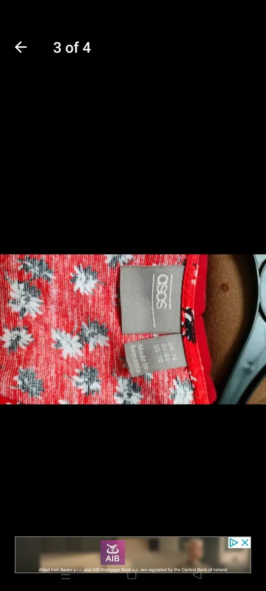 Ladies cotton Asos red shirt with lovely design an - Image 3