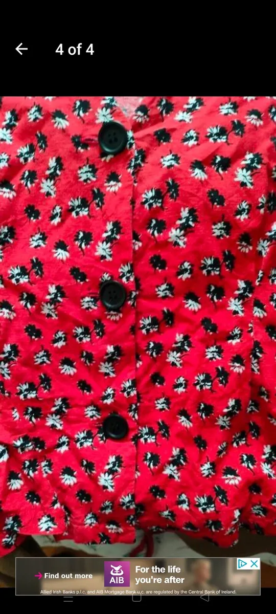 Ladies cotton Asos red shirt with lovely design an - Image 4