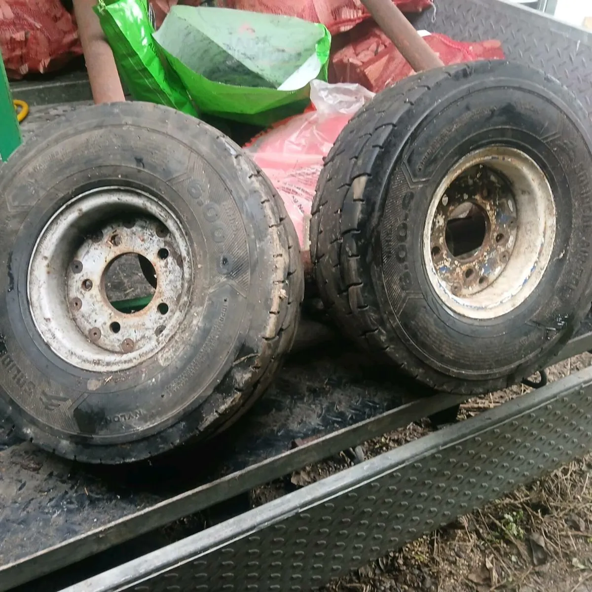 2 wheels and tyres 6.00-9 - Image 1