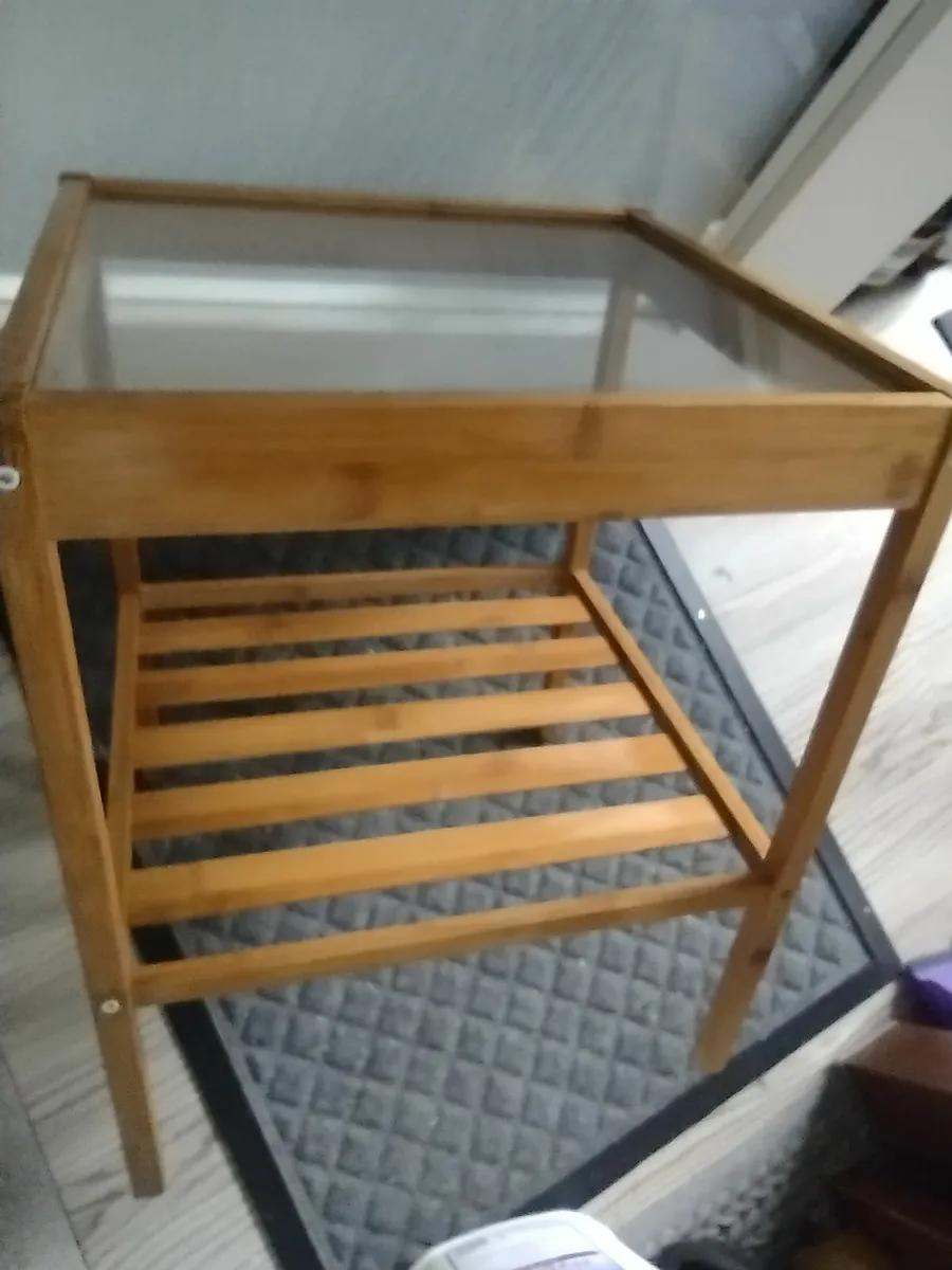 New glass top coffee table with shelf - Image 2