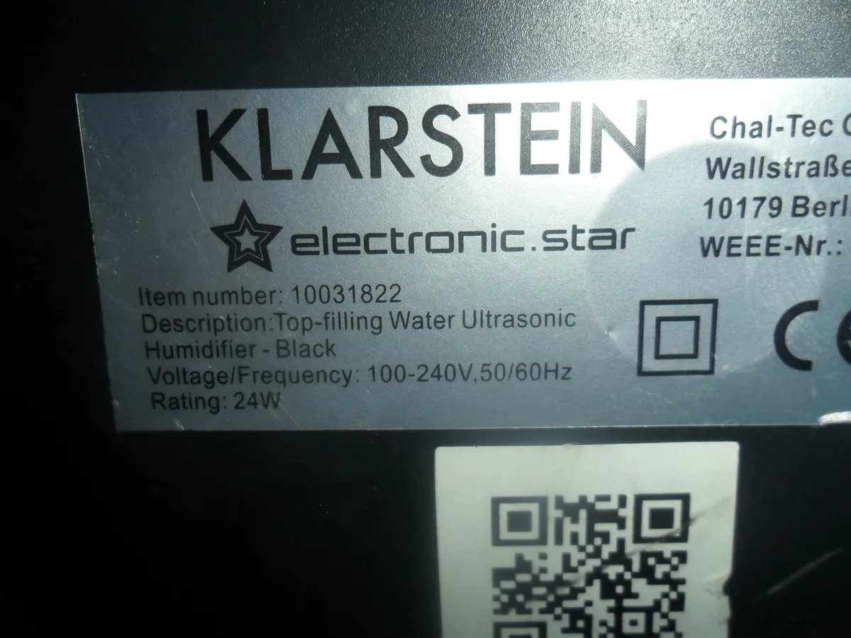 Klarstein Top-filling water Ultrasonic Humidifier - Image 2
