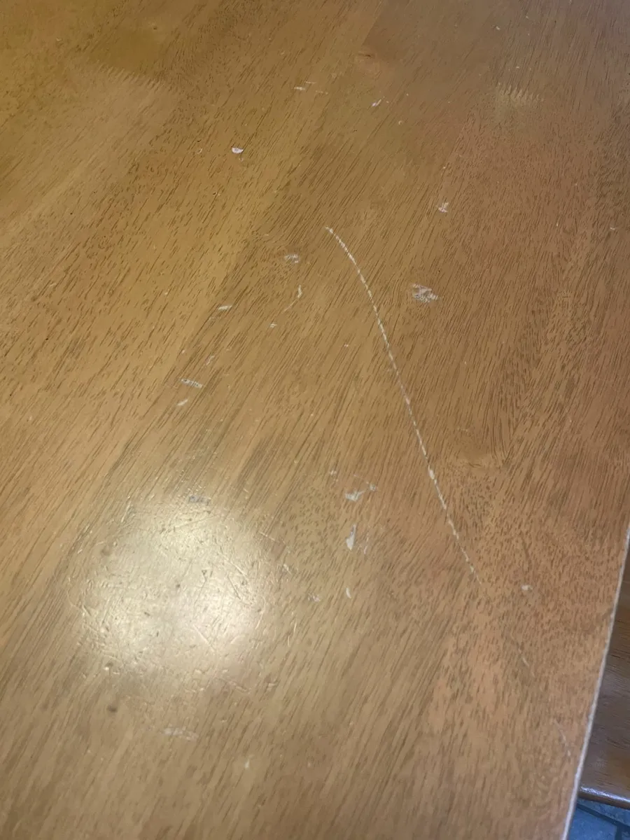 Large wooden table and chairs - Image 3