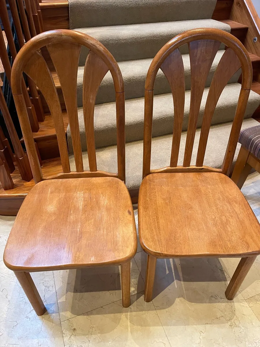 2 x Solid Wooden Kitchen Dining Chairs - Deliver - Image 1