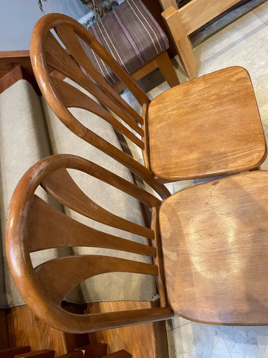 2 x Solid Wooden Kitchen Dining Chairs - Deliver - Image 2