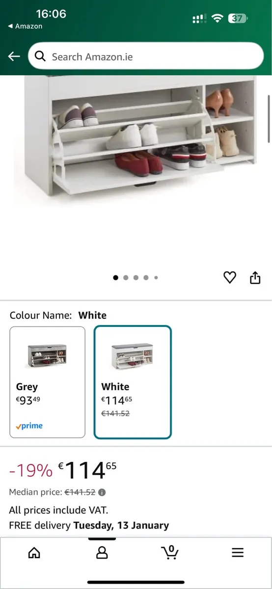 White Shoe Bench (BRAND NEW UNOPENED FROM AMAZON) - Image 2