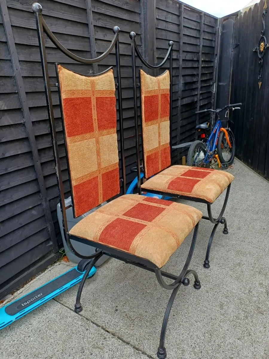 Vintage Wrought Iron Framed Chairs - Image 3