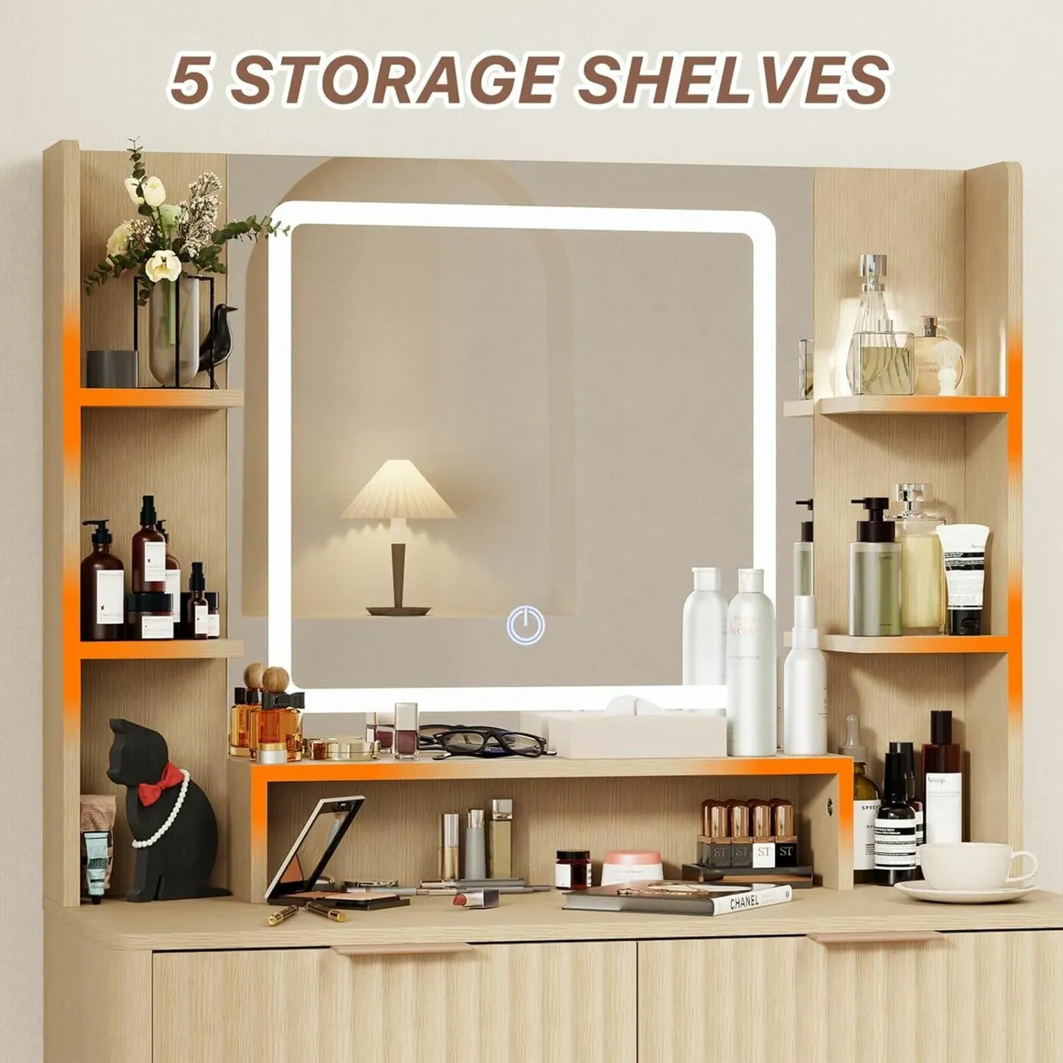 Dressing Table with Mirror and Lights Modern - Image 4