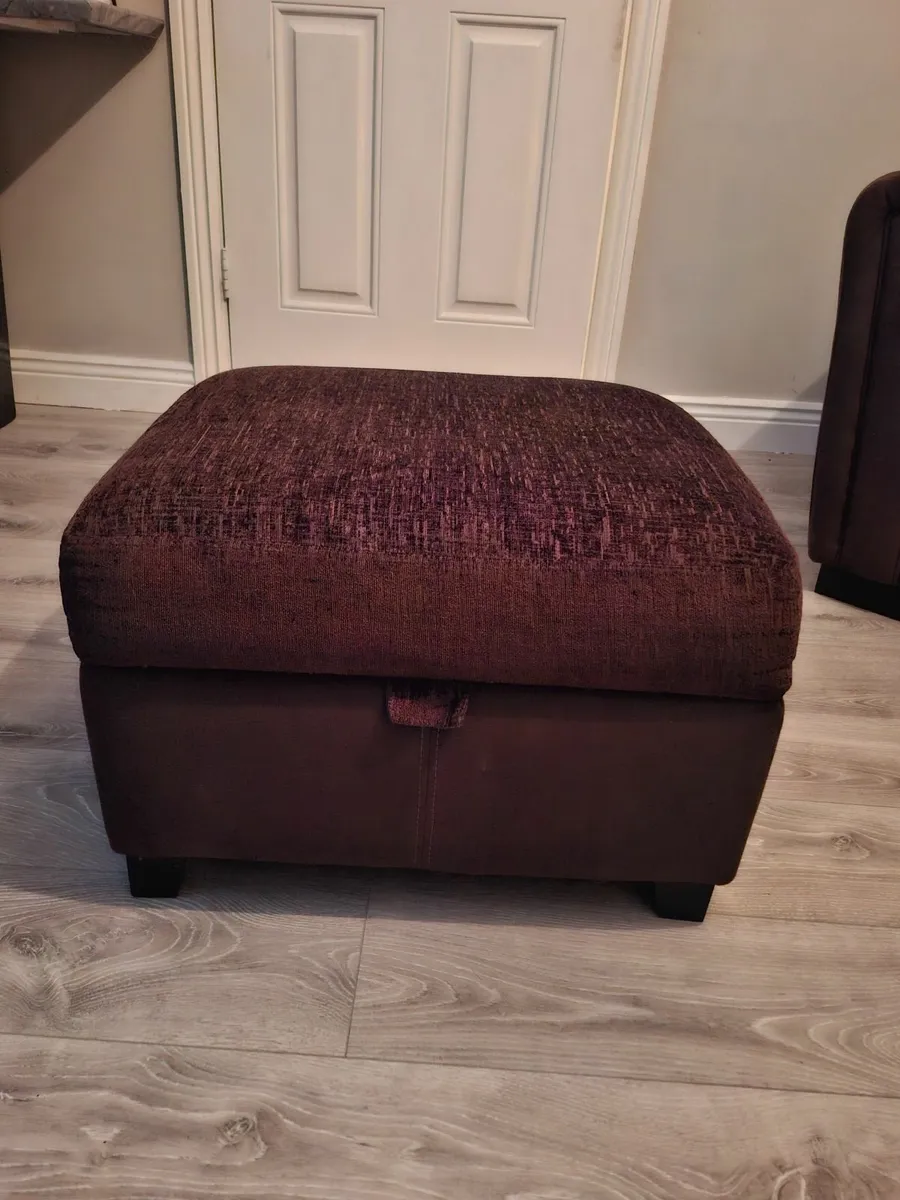 Brown Sofa 4 seater,2 seater and footstool. - Image 2