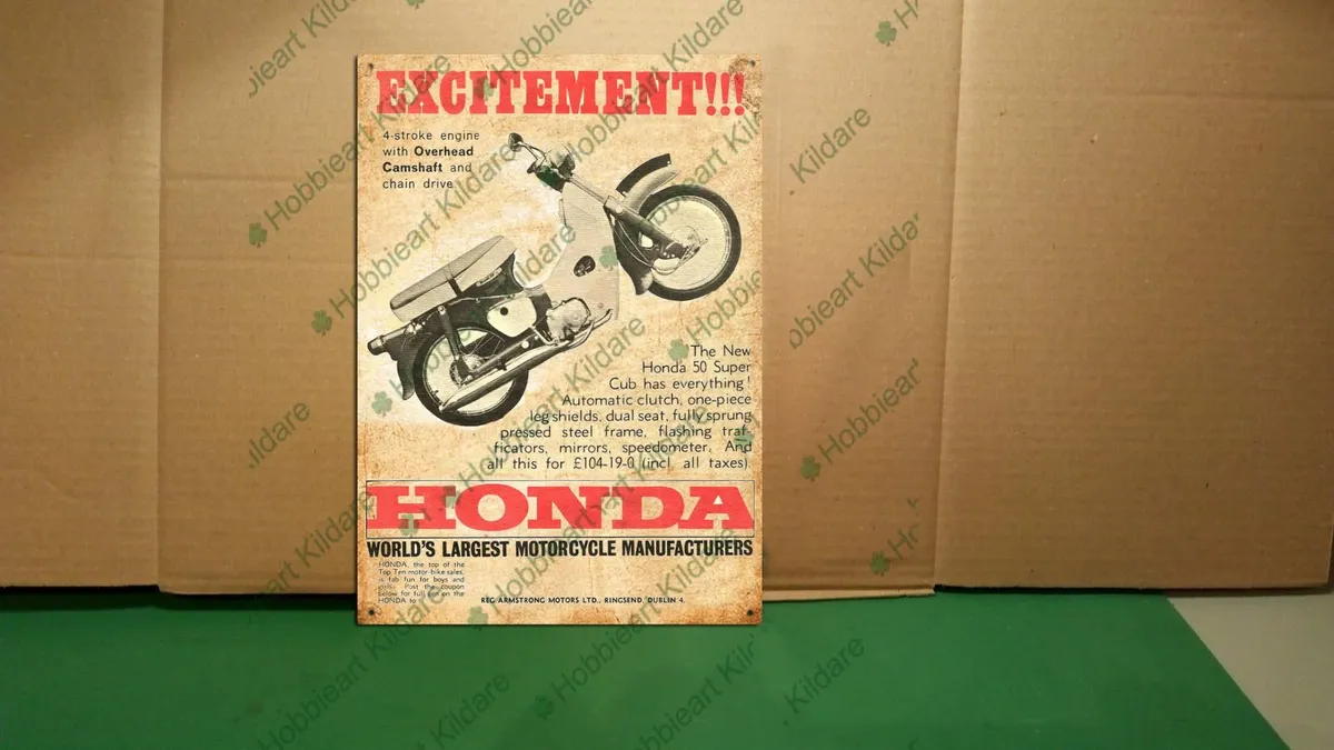 Honda 50 metal sign Honda 50 classic bike tin sign - Image 1