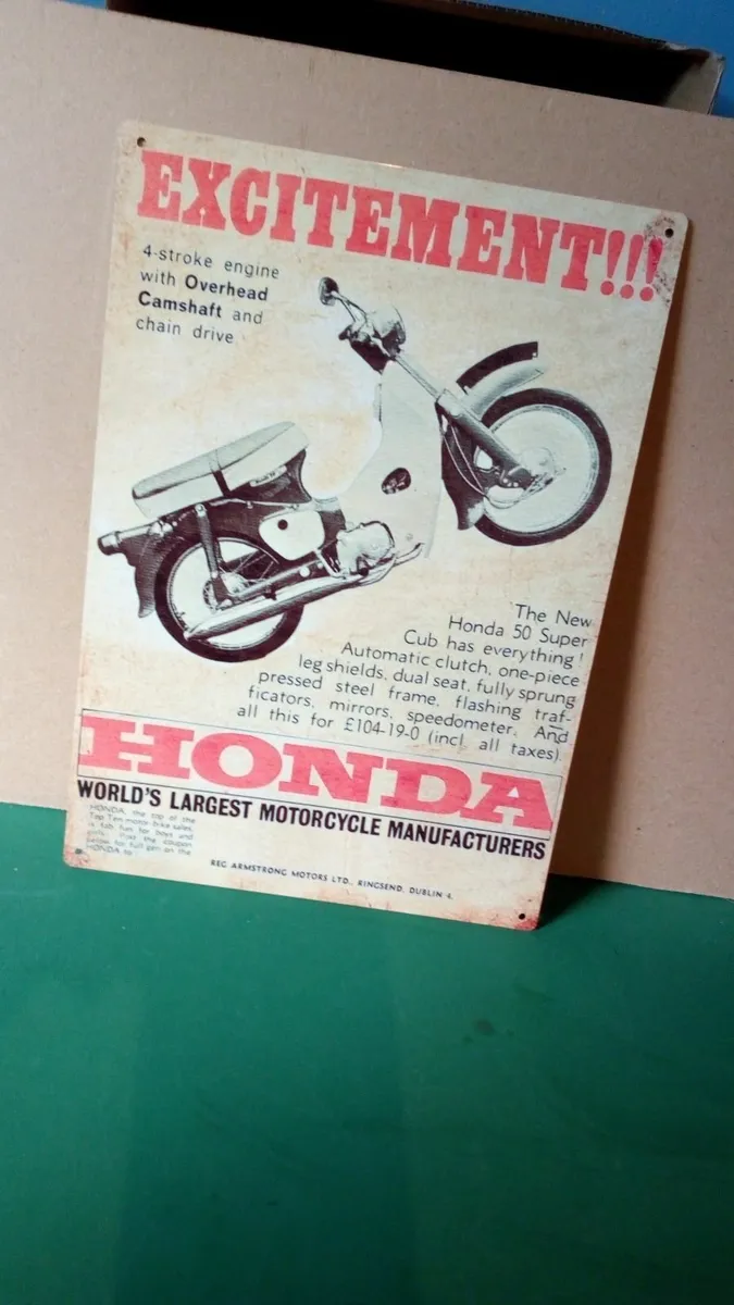 Honda 50 metal sign Honda 50 classic bike tin sign - Image 2