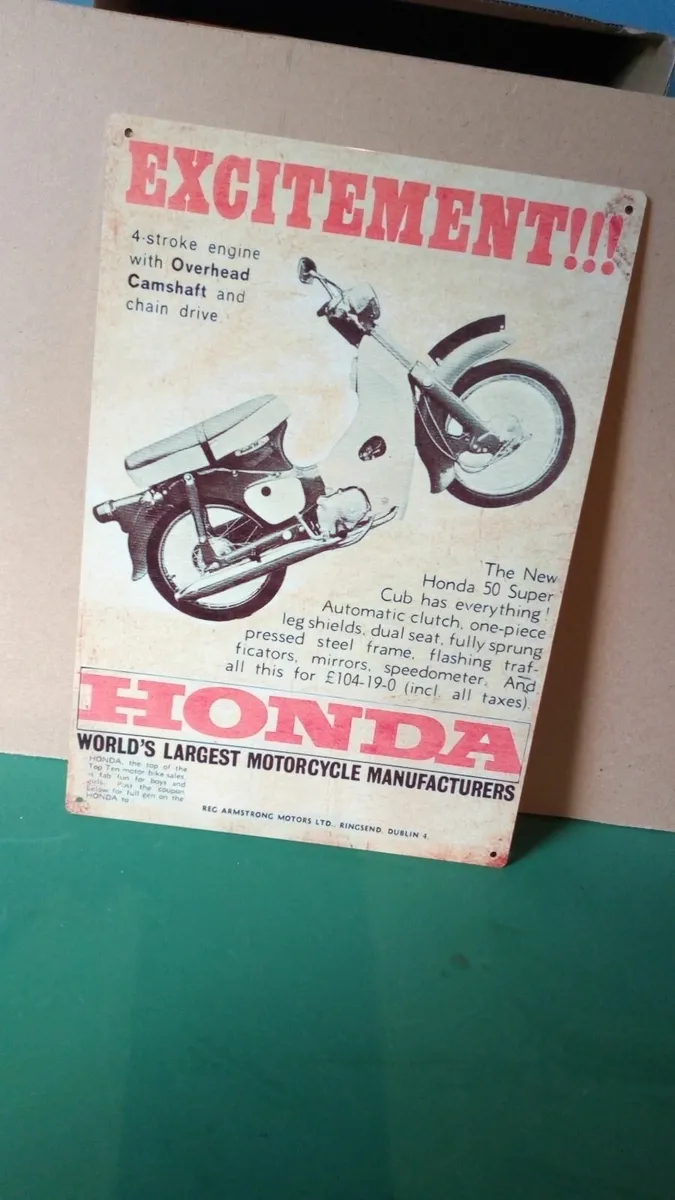 Honda 50 metal sign Honda 50 classic bike tin sign - Image 3