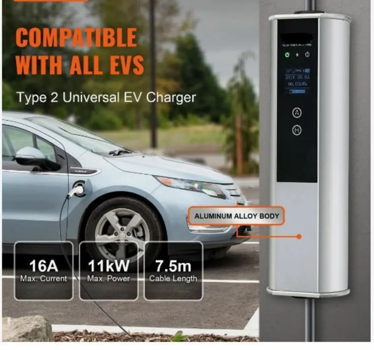 Portable EV Charger Type 2, 16A 3.68 kW/11 kW - Image 2