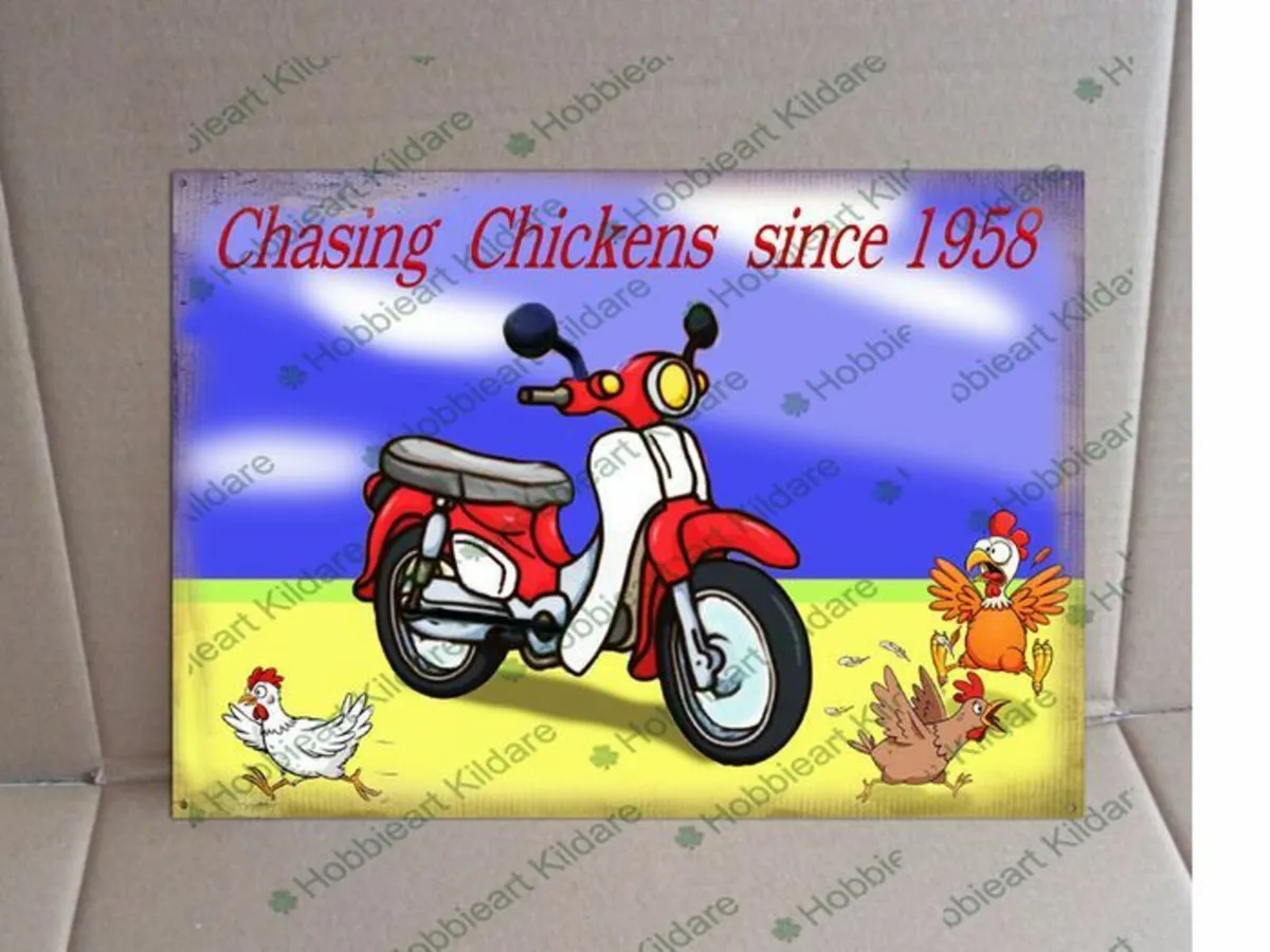 Honda 50 Nifty Fifty memorabilia tin metal sign - Image 1