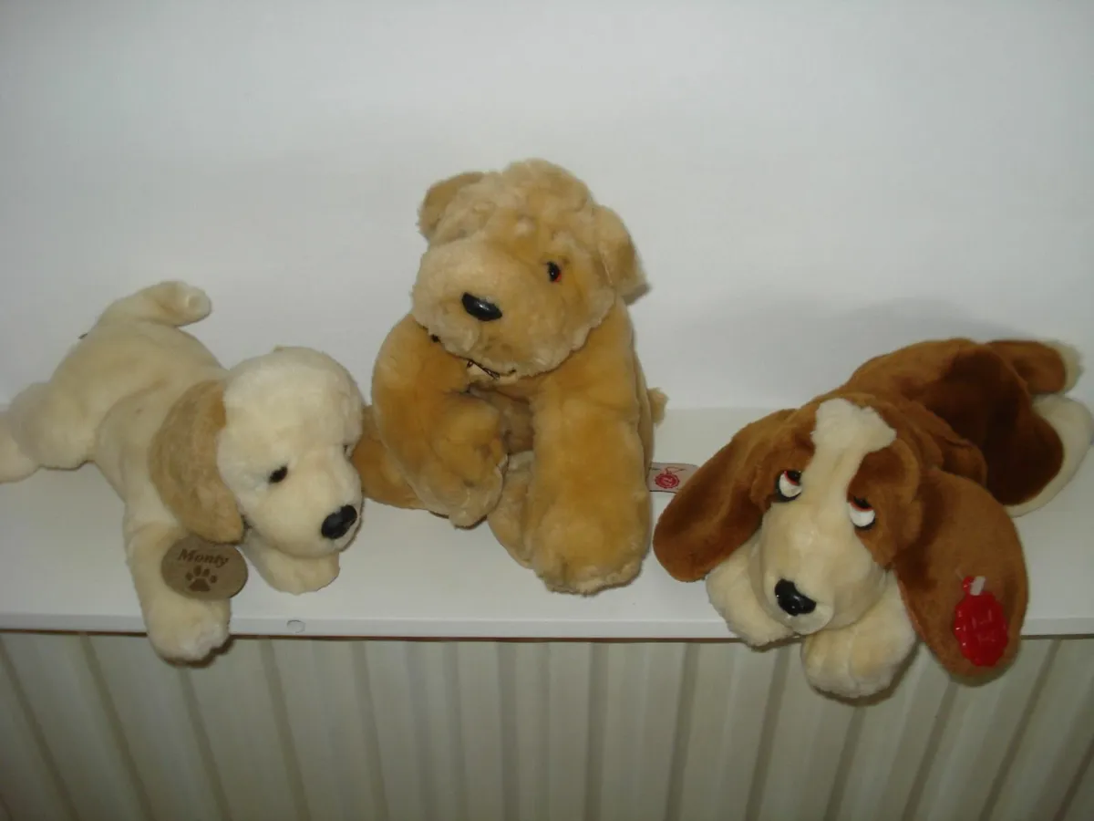 KEEL TOYS 3 CUDDLY DOGS & PUPPIES SOFT TOYS. - Image 1