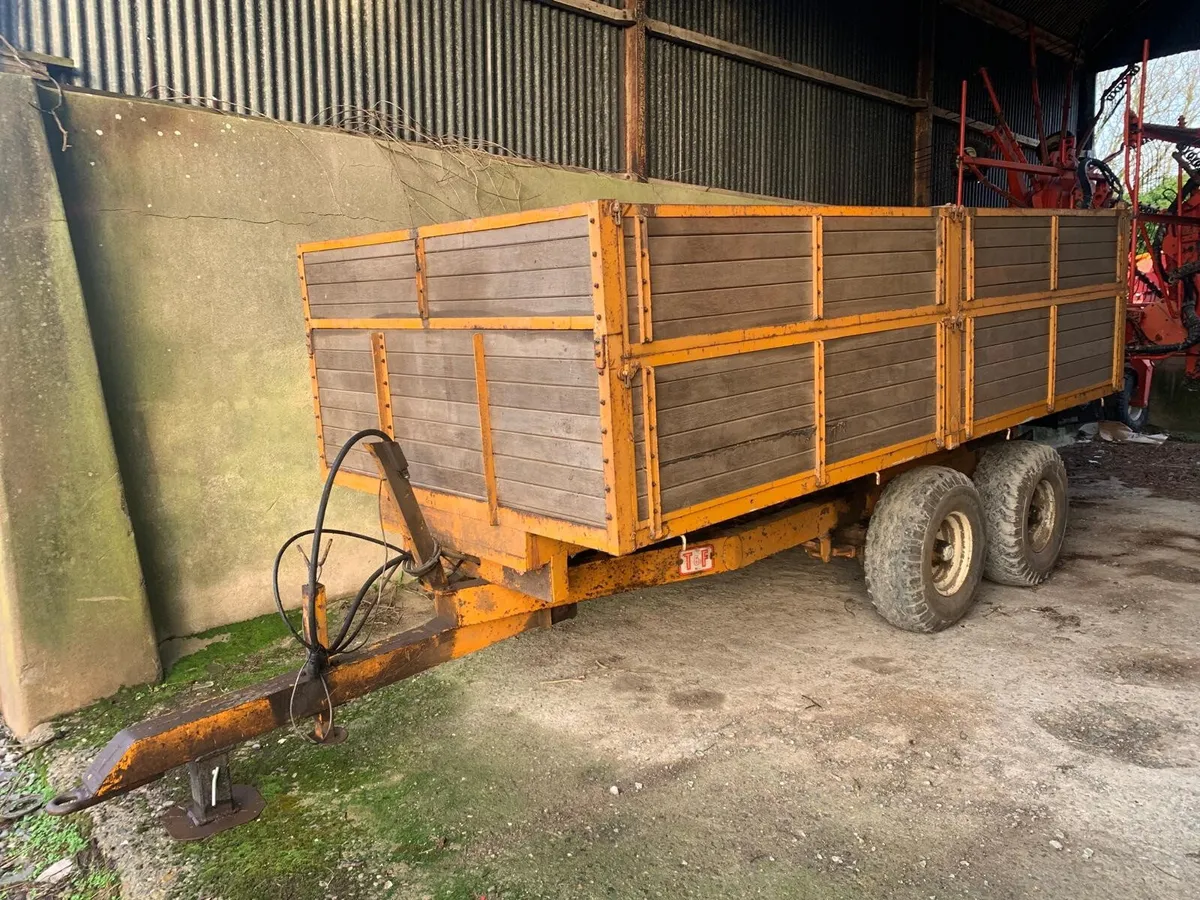 P + F 14' X 7' DROPSIDE GRAIN TRAILER - Image 1