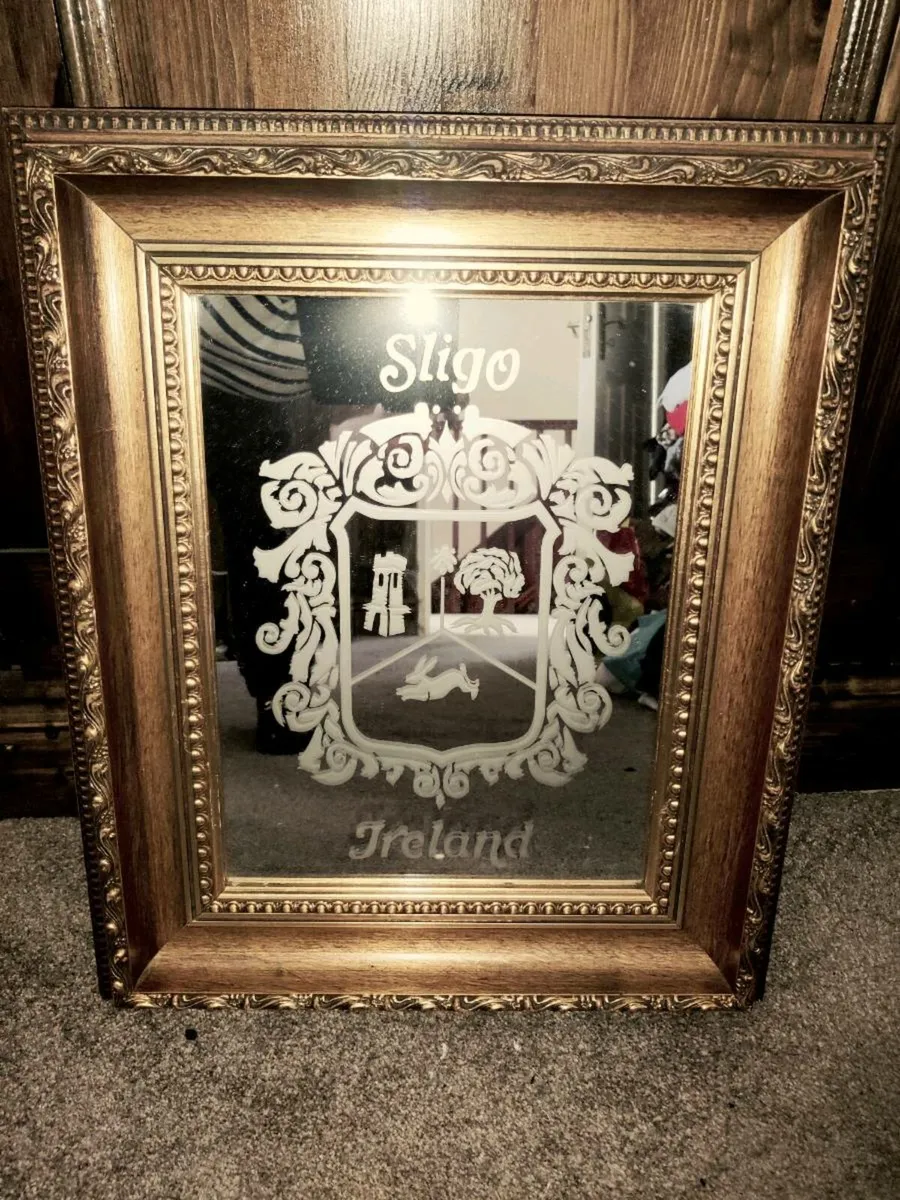 HUGE SLIGO FROSTED, Gold Gilted Oak Wall Mirror  ! - Image 1