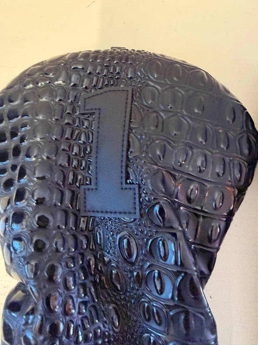 Black Crocodile Skin Golf Head Cover Set - Image 4