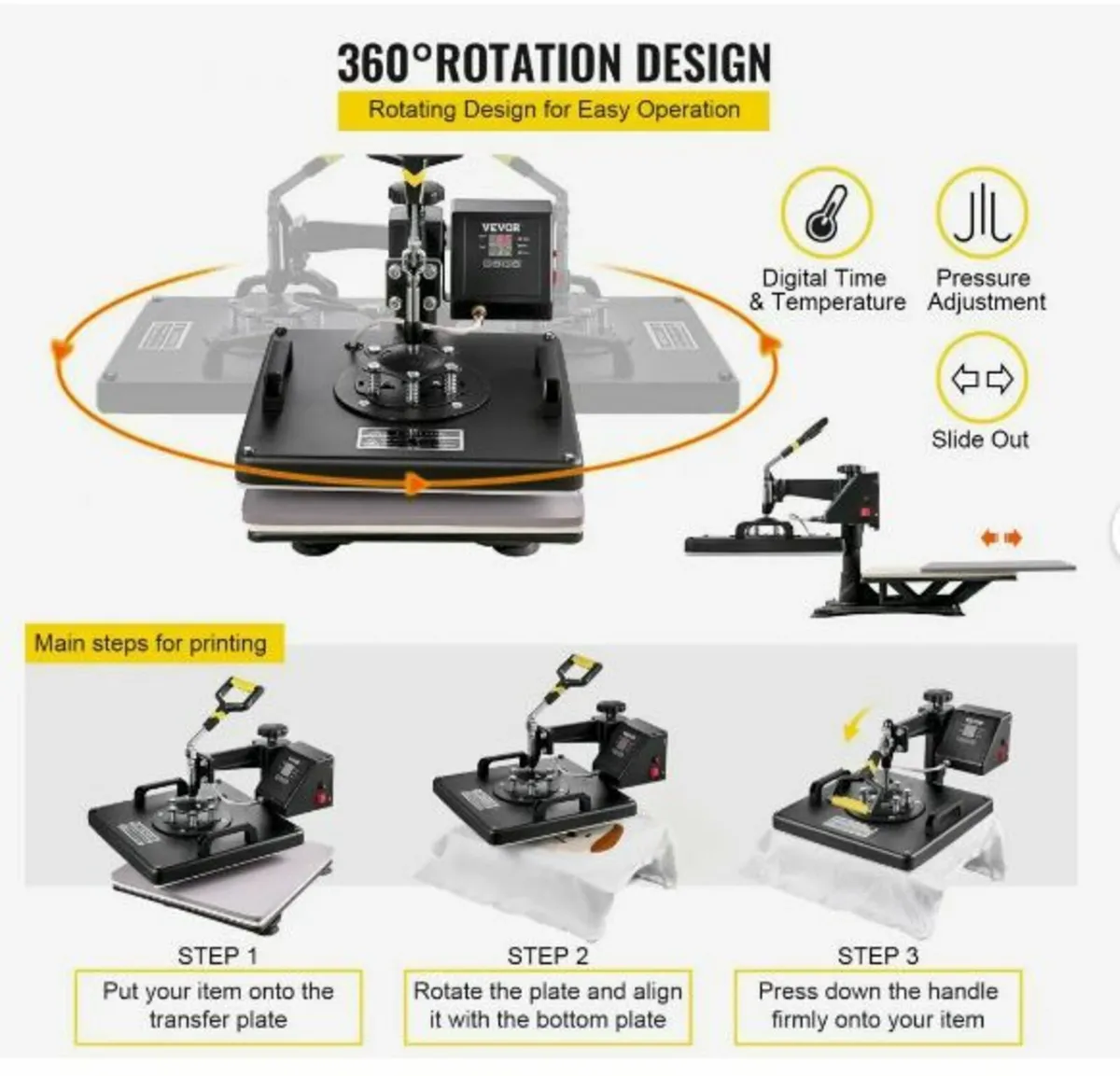 Heat Press 8 in 1 Heat Press Machine 38x38cm - Image 3