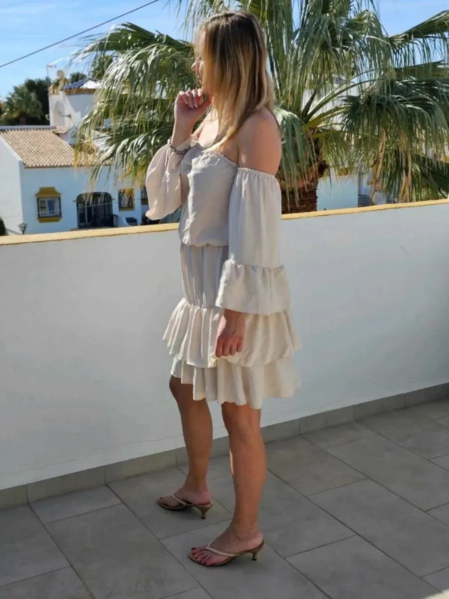Spanish dress white cream - Image 2