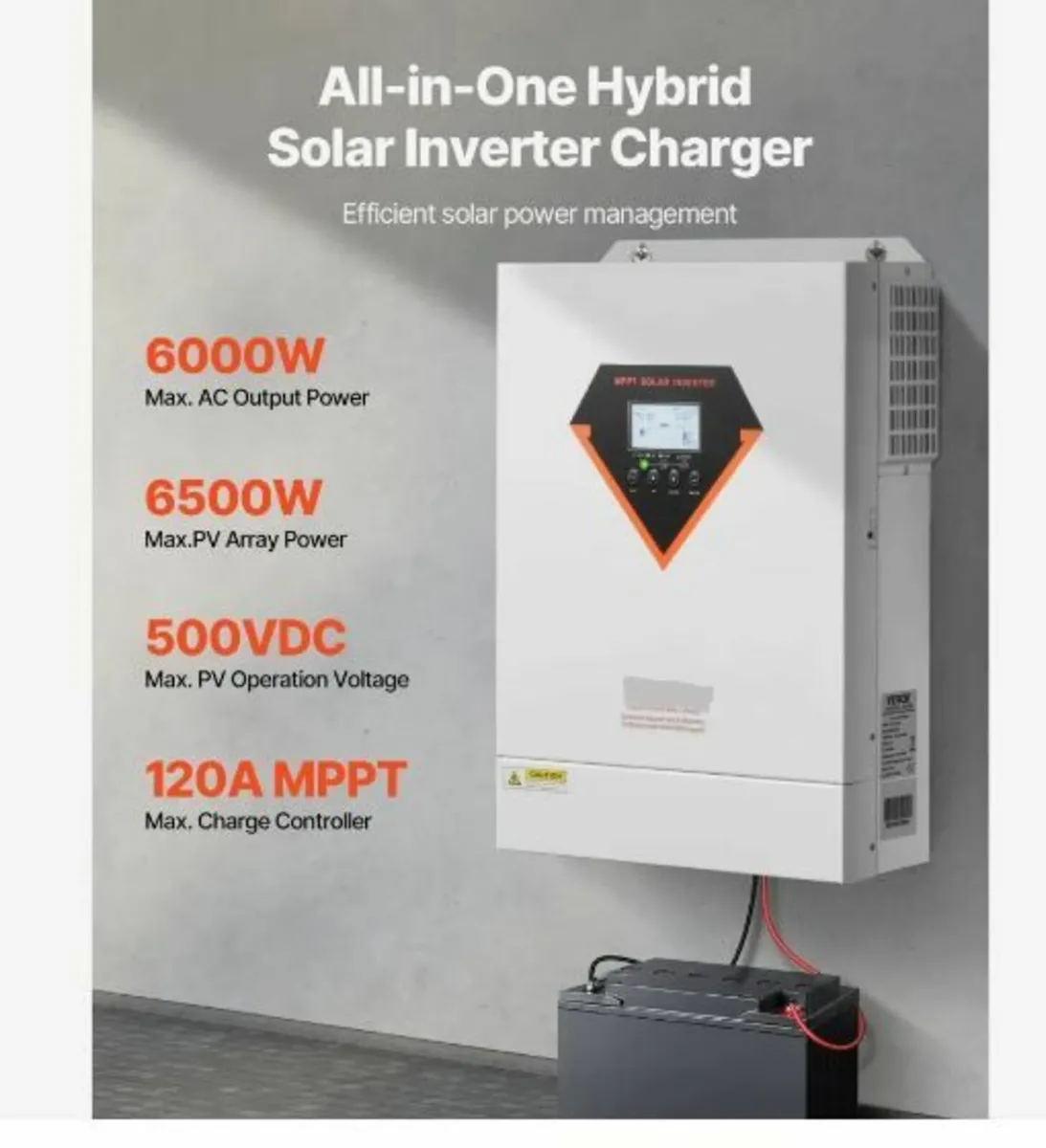 Hybrid Solar Inverter, 6000W - Image 3