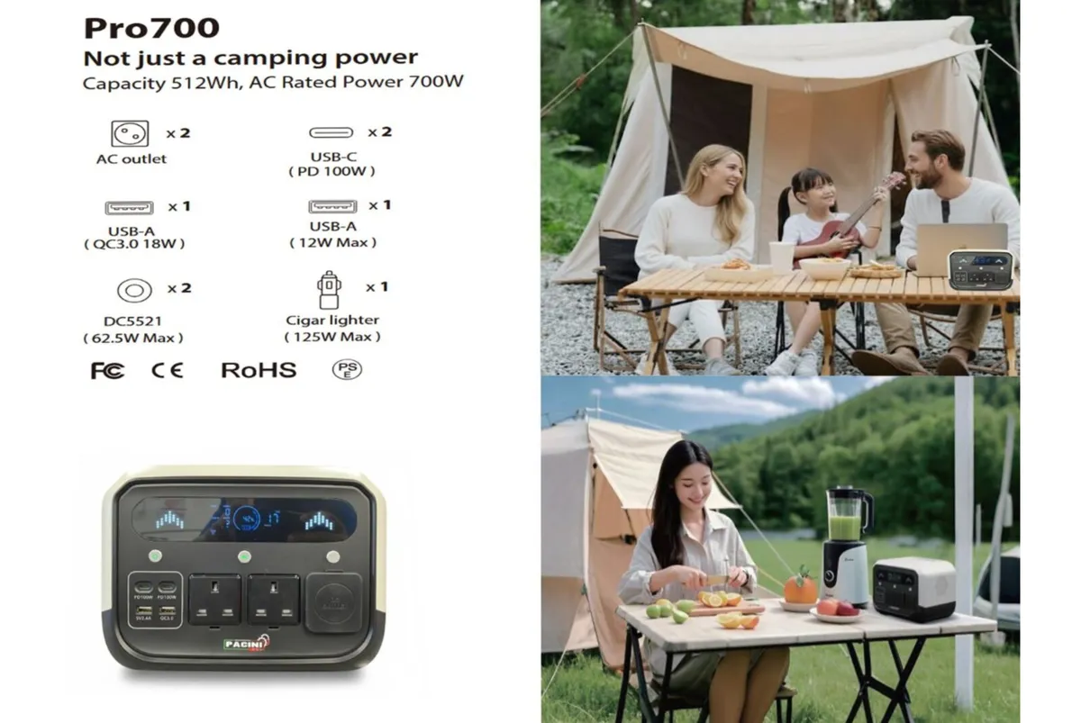 Pacini Portable Power Station outlets,700W - Image 3