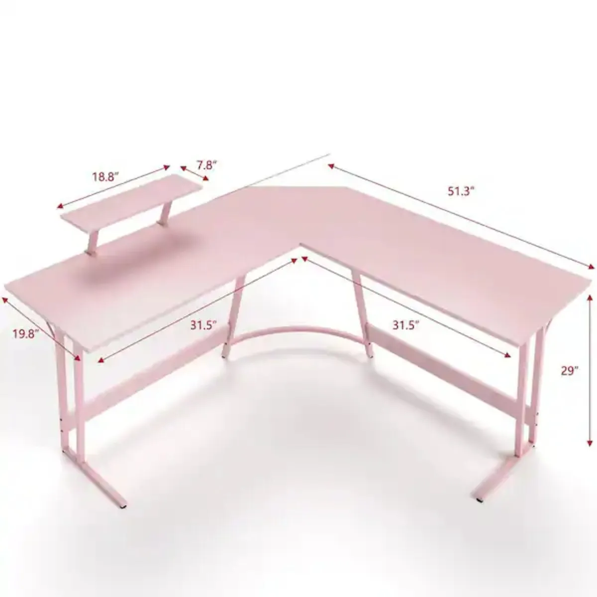 Gaming Desk (L-shaped) Pink - Image 2