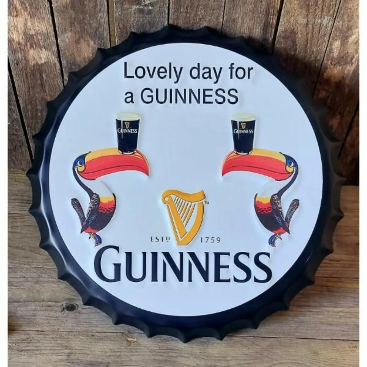 Guinness Bottle Cap Large White – HS443