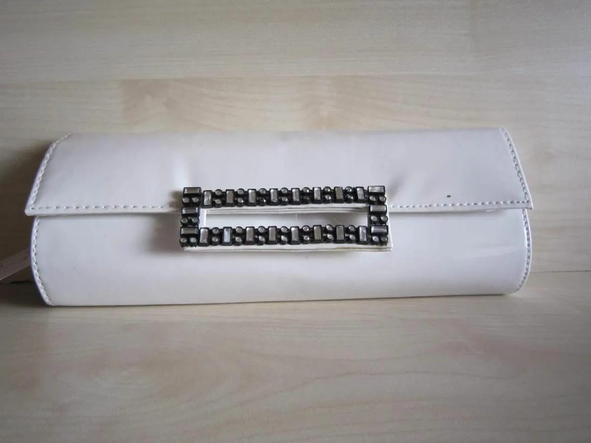 new glossy clutch green purple brown white - Image 4