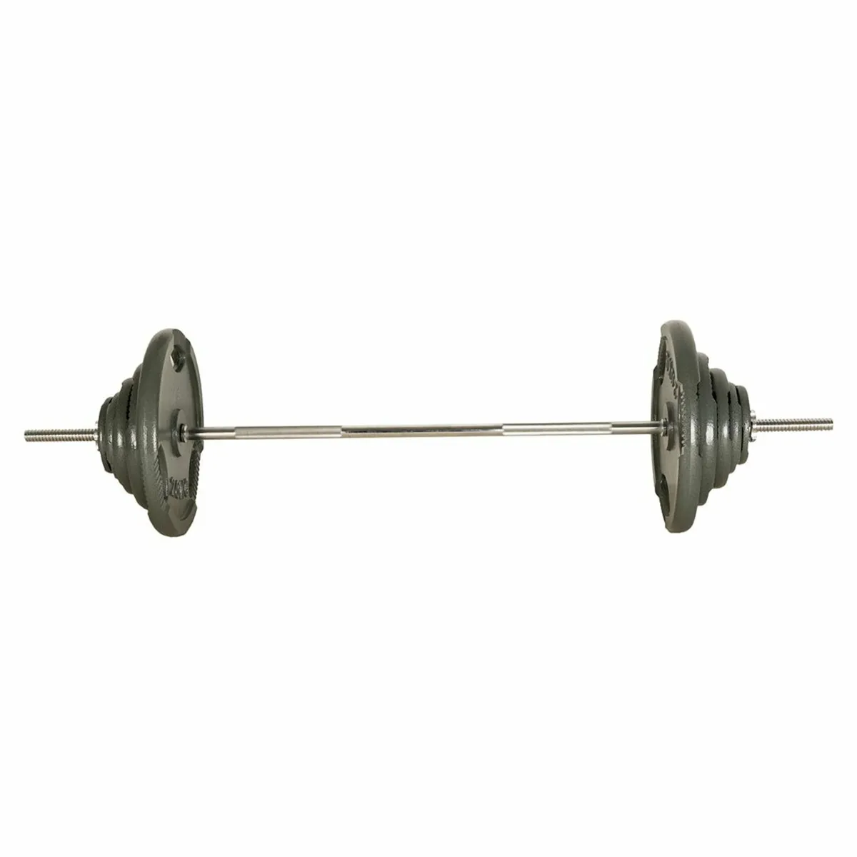 84KG Bundle Cast Iron Weight Plates & 5ft Bar Set - Image 1