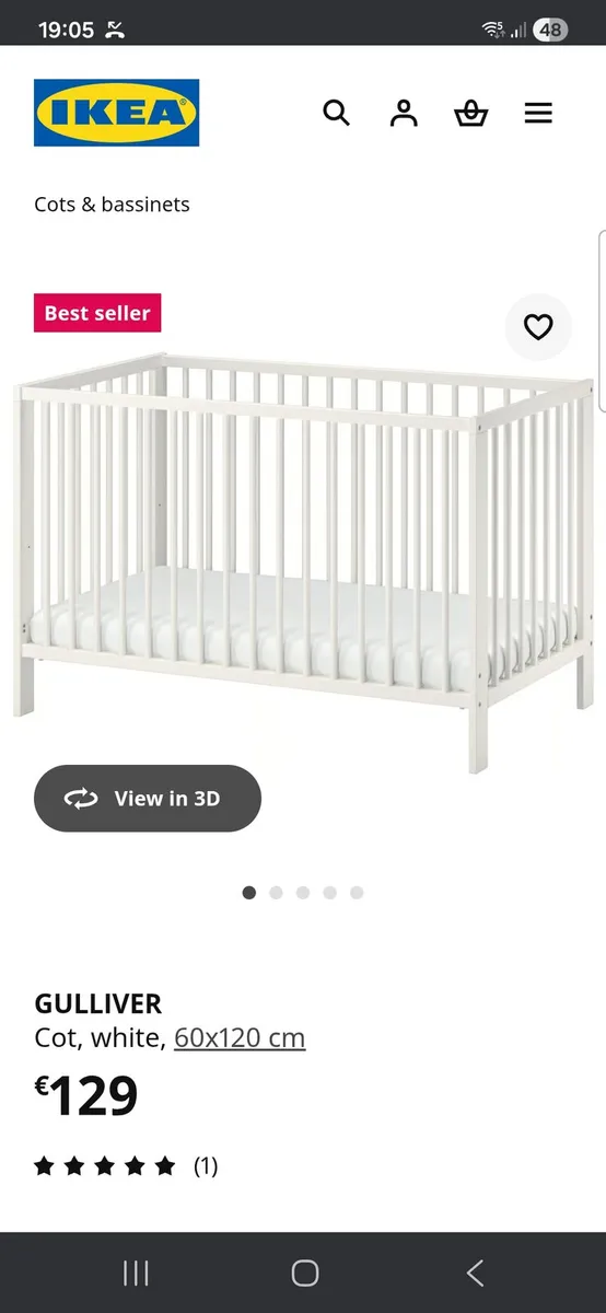 Ikea cot - Image 1