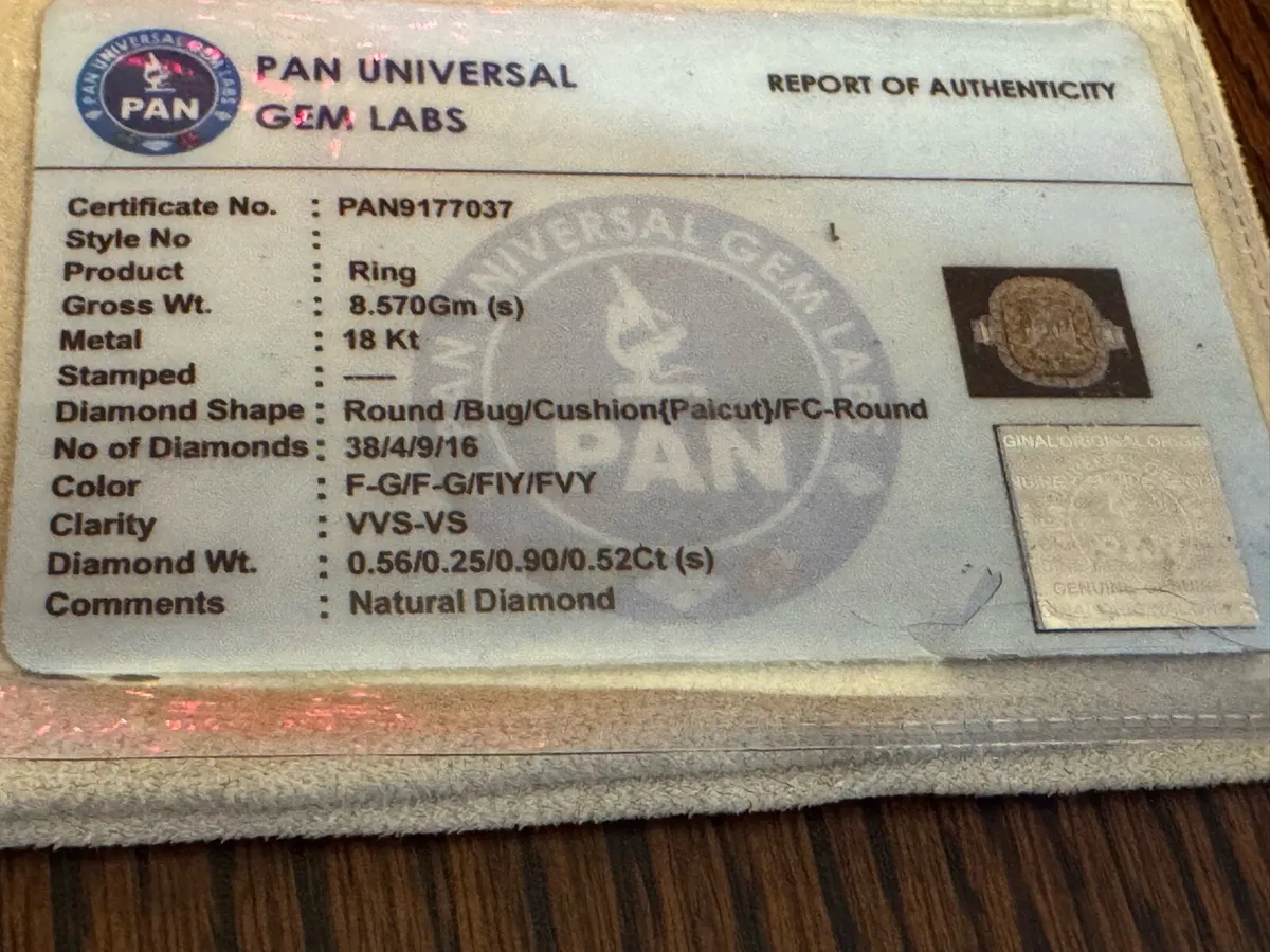 9 ct white gold yellow diamond ring with valuation - Image 4