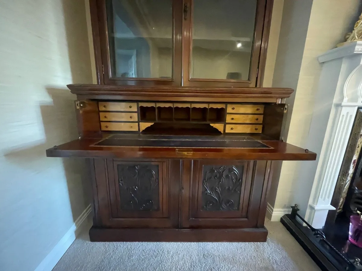 Victorian Mahogany Secretaire Bookcase - Image 2
