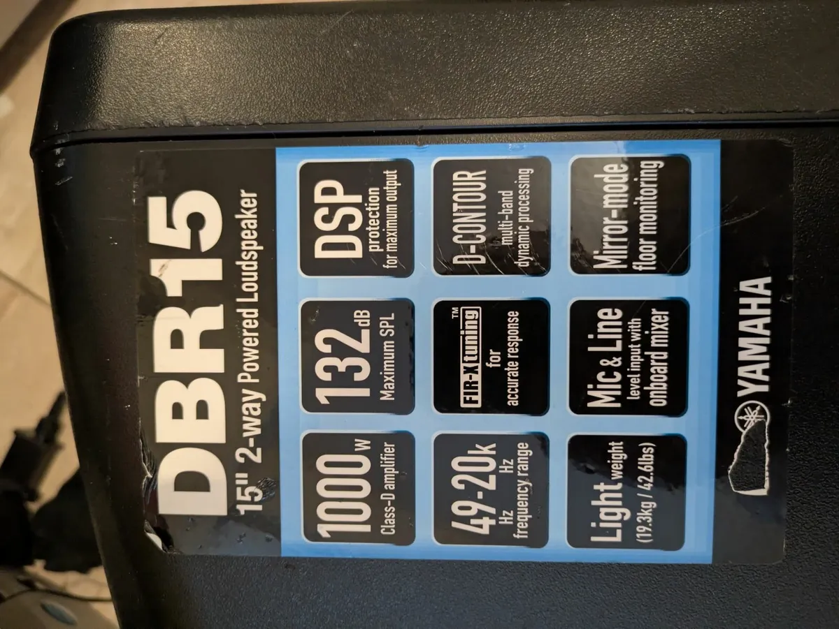 Yamaha DBR-15 Active Speakers. - Image 3