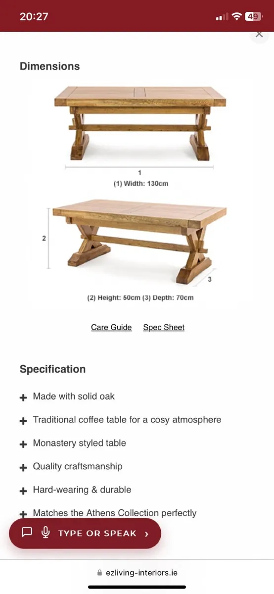 Athens Oak Coffee Table - Image 2